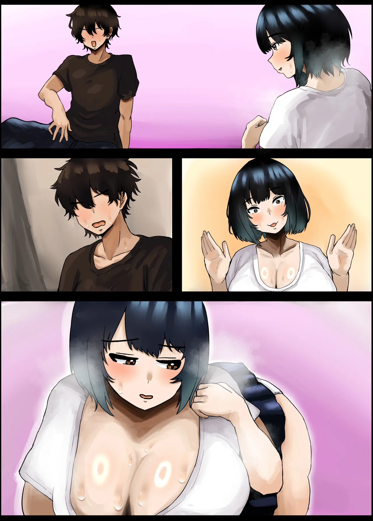 Pocchari Mucchiri Hokahoka Osananajimi to Issen o Koeru Toki page 38 original parody - big breasts full color hentai manga - read online free