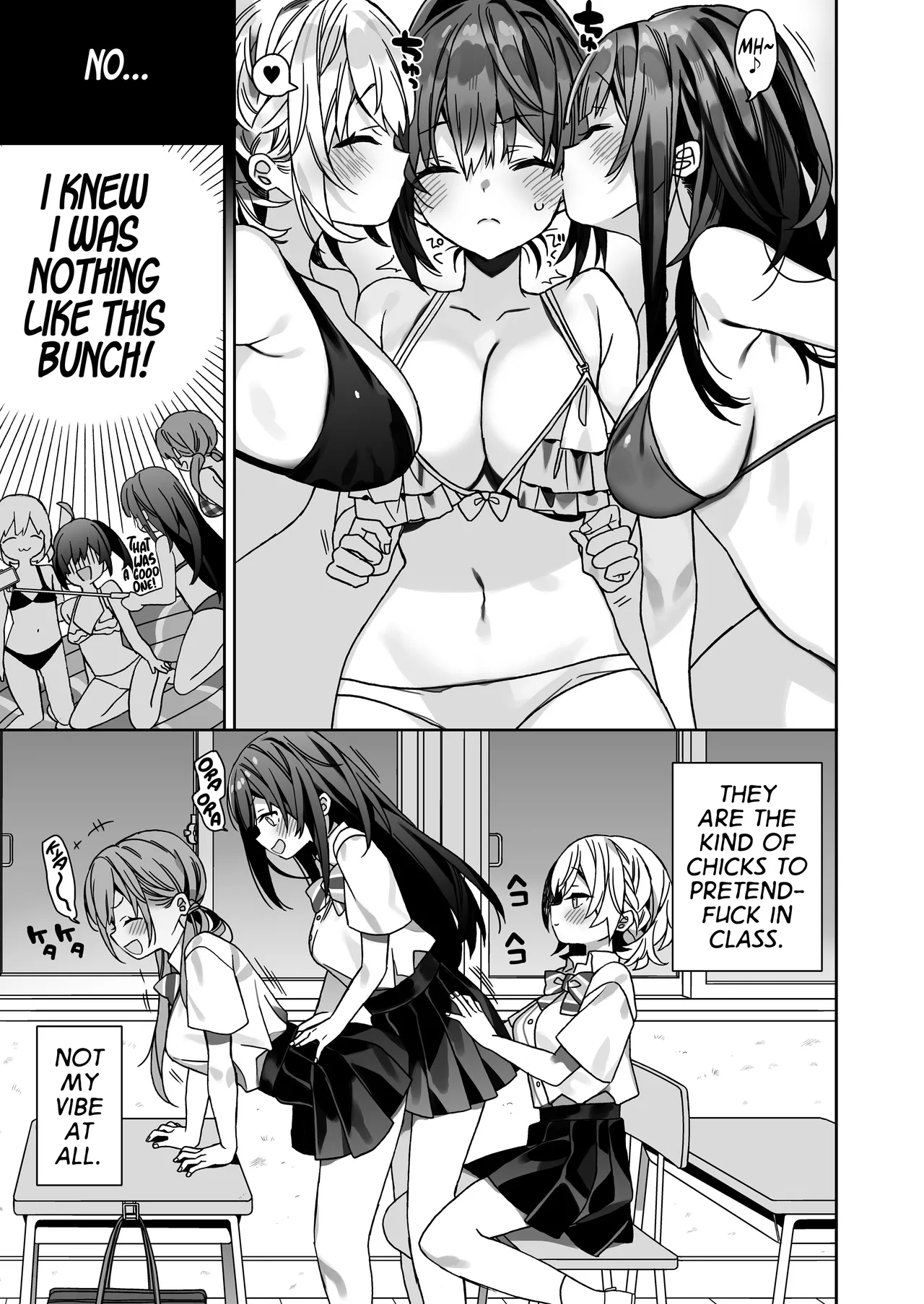 Nyotaika Shita Ore no Tadareta Gakusei Seikatsu IF | My Debauched Student Life after Turning into a Girl: IF page 10 original parody - kissing swimsuit hentai manga - read online free