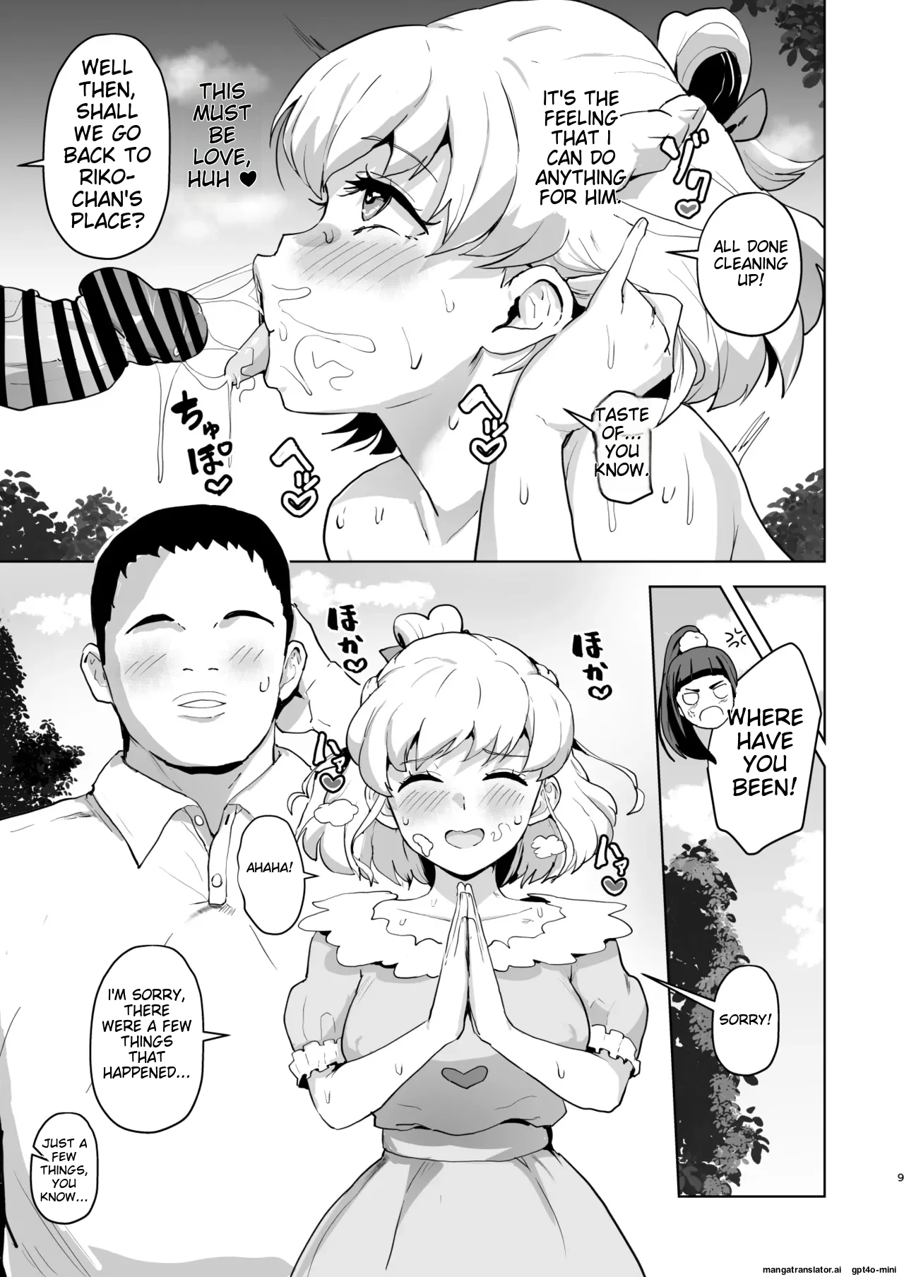 Ima Goshujin-sama Daisuki no Dosukebe Ero Mahou Tsukai tte Iimashita!? page 9 featuring cure miracle maho girls precure parody - squirting futanari hentai manga - read online free