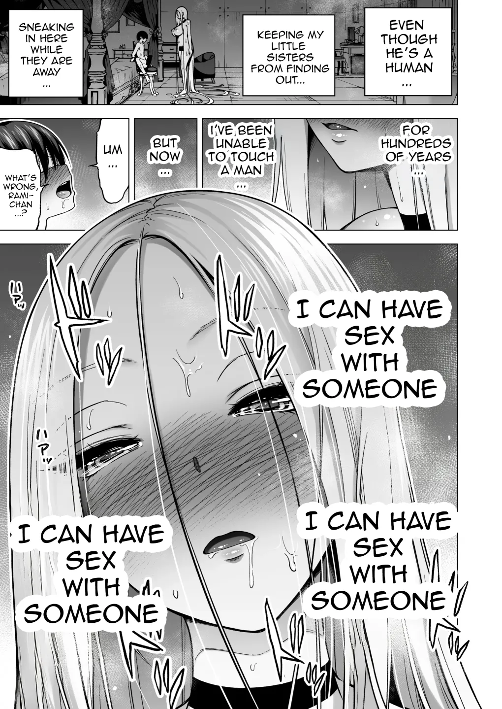 Page 40 of [Akatukiya (Akatsuki Myuuto)] Boku ni Shika Furenai Succubus 3 Shimai ni Shiborareru Hanashi 4 ~Choujo Remy Hen (Zenpen)~ | Hands-On Draining With Three Succubus Sisters 4 [English] [sanlapTL] [Digital]