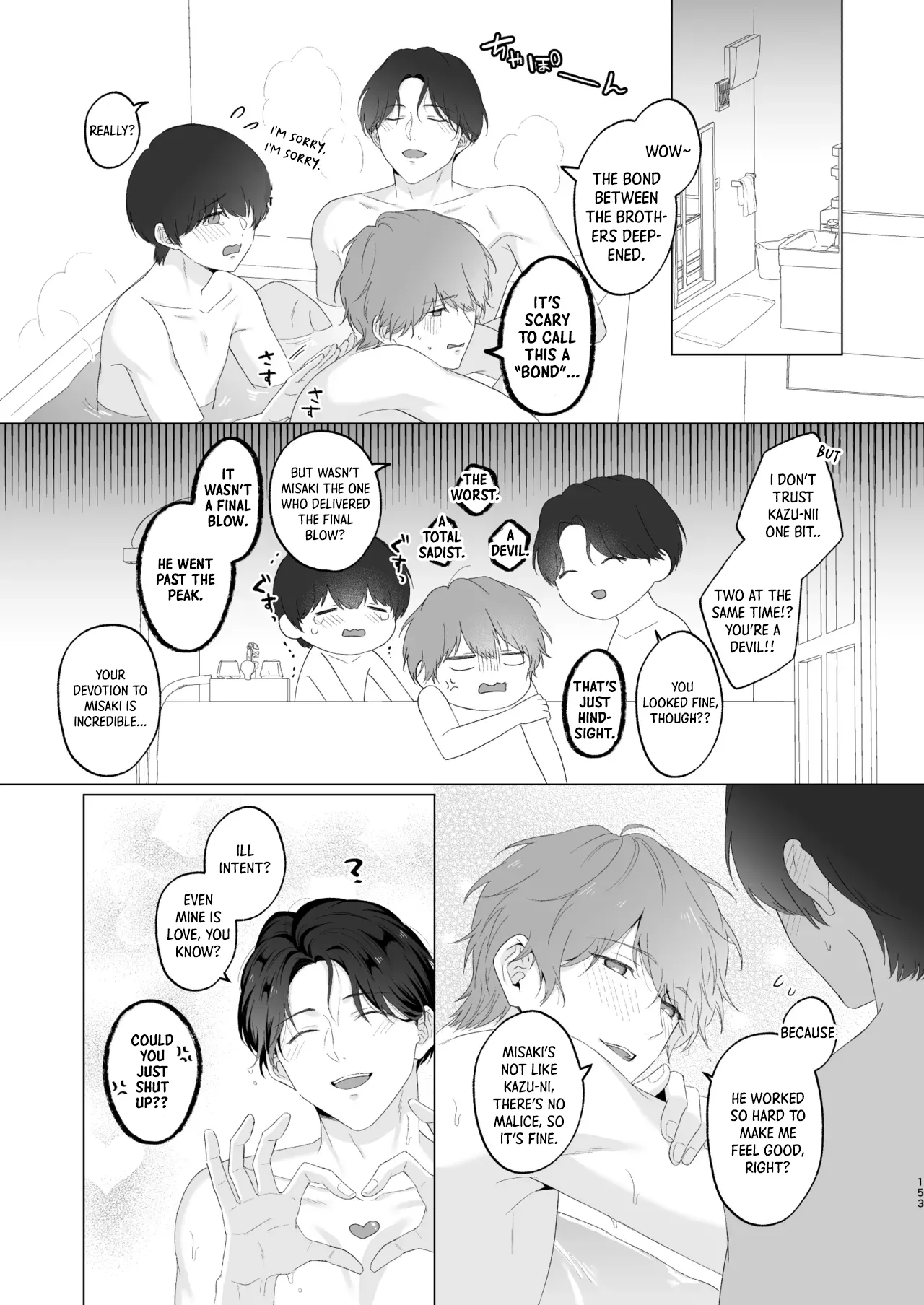 San Kyodai de Nakayoshi Etchi Chinan Ukete - Page 153
