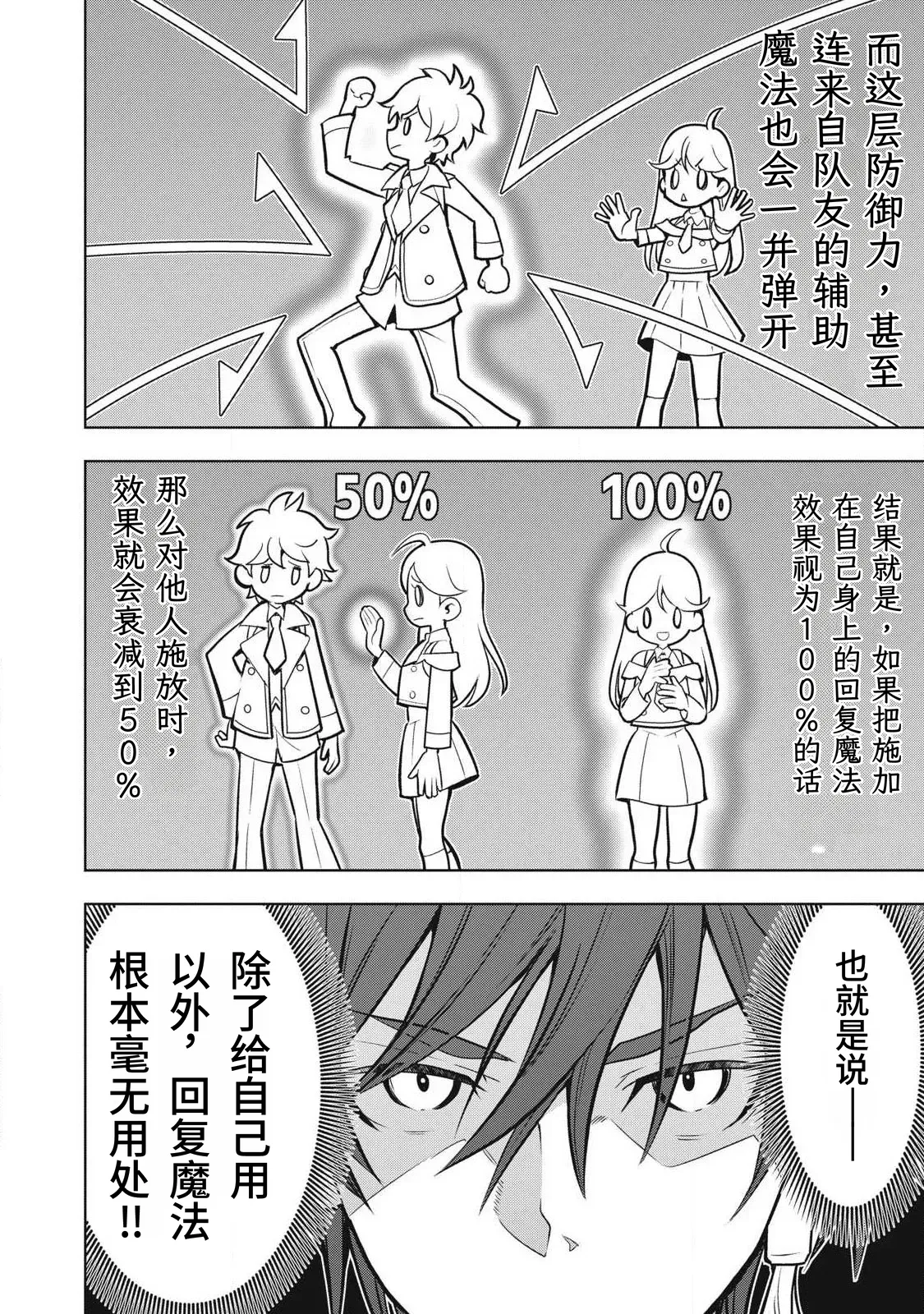 Page 32 of [Abeno Chaco, Tennouji Kitsune (Yamata Nagato)] Academy Saikyou no Mob Healer ~Shinige Sekai no Mob ni Tensei shita Ore wa, Hazure Job [Healer] to Gensaku Chishiki de Musou suru~ | 学园最强路人奶妈～转生为死亡游戏世界的路人角色的我，凭借废柴职业【治疗师】与原作知识无双～ [Chinese] [易碎品个人汉化] [进行中]