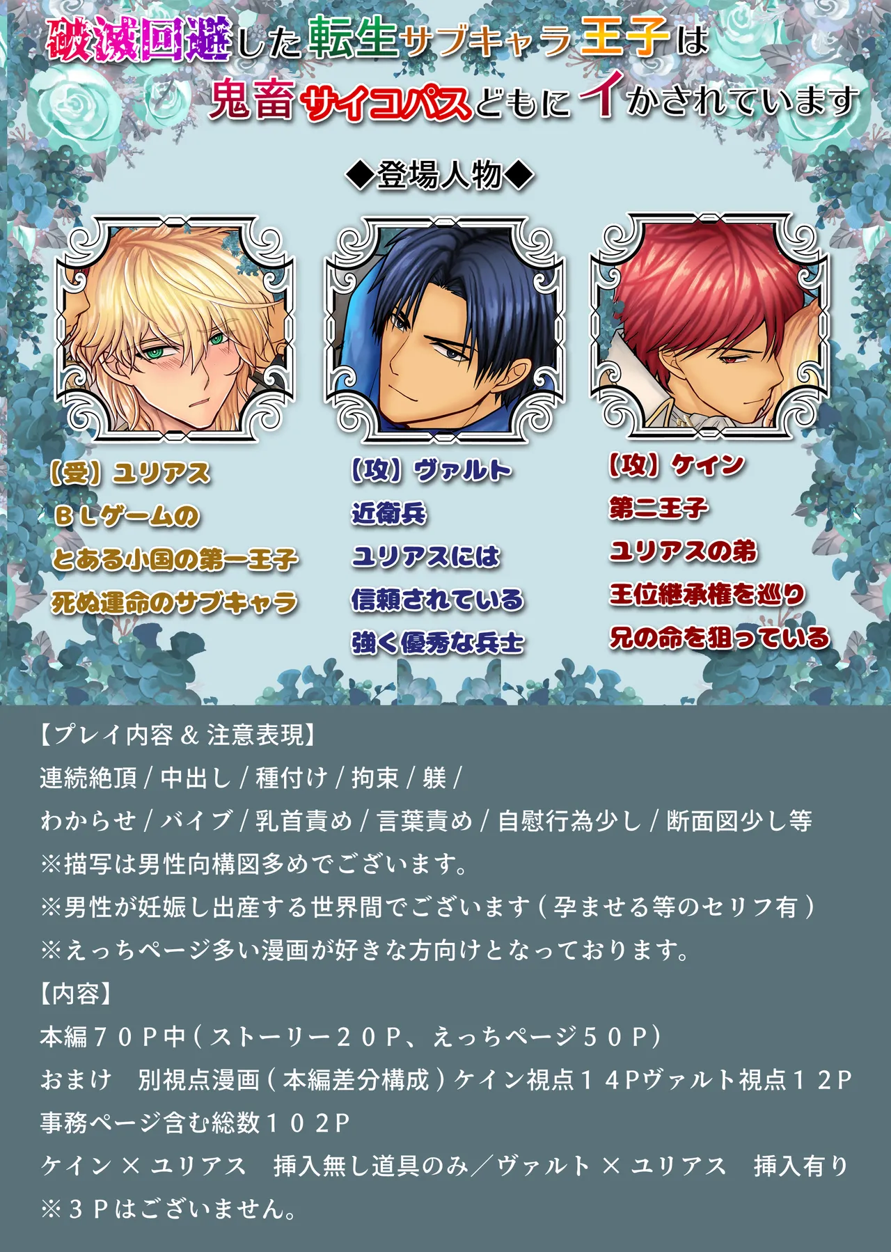 Page 2 of [エルドラド工房 (りゅういんじ)] 破滅回避した転生サブキャラ王子は鬼畜サイコパスどもにイかされています